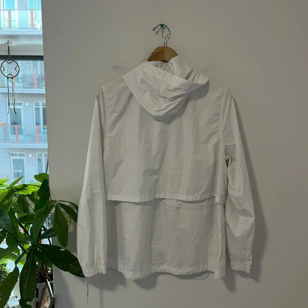 Nike White Woven Windbreaker Jacket Size Medium